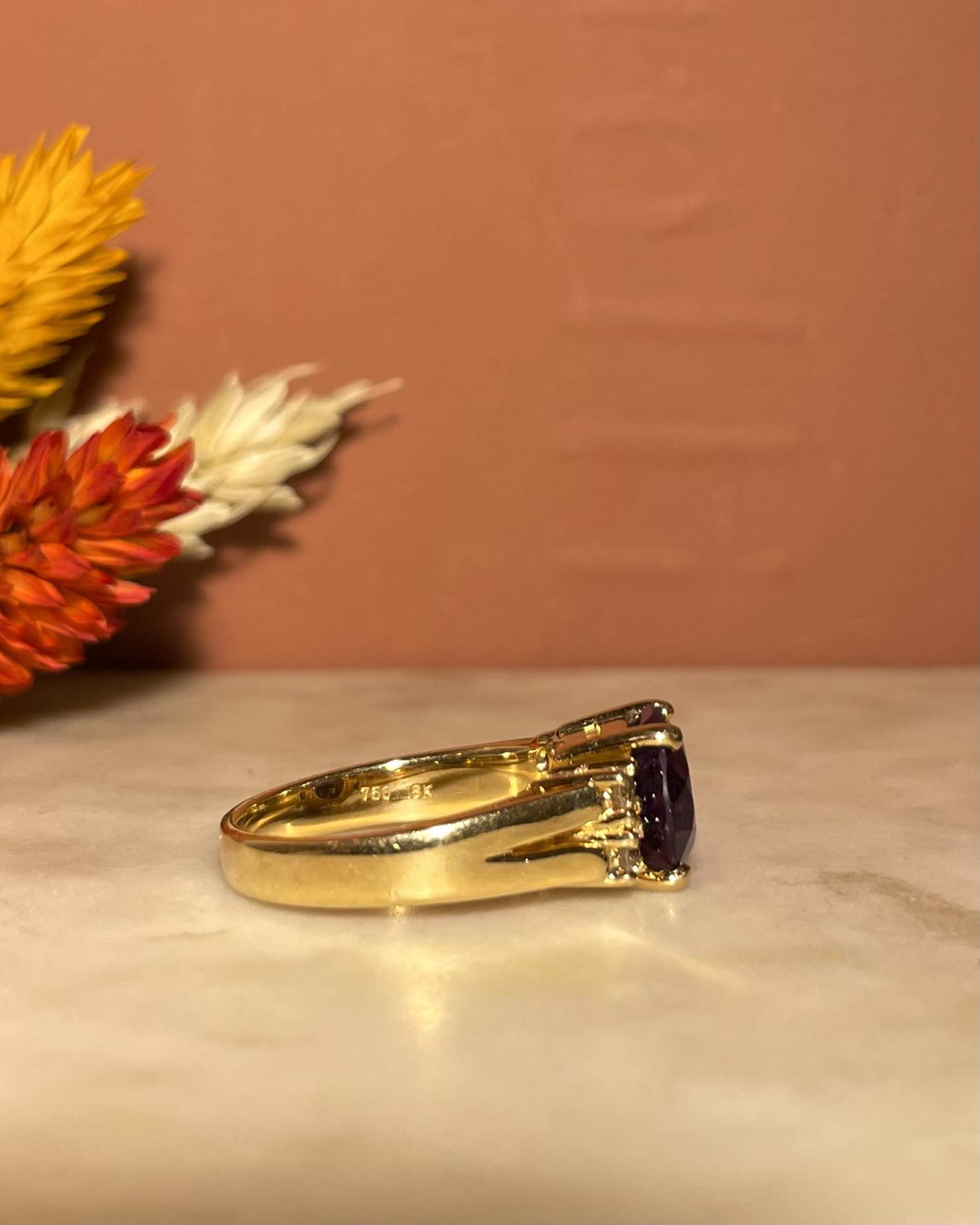 Bague Vintage Améthyste 4 Carats & Diamants "Shay"