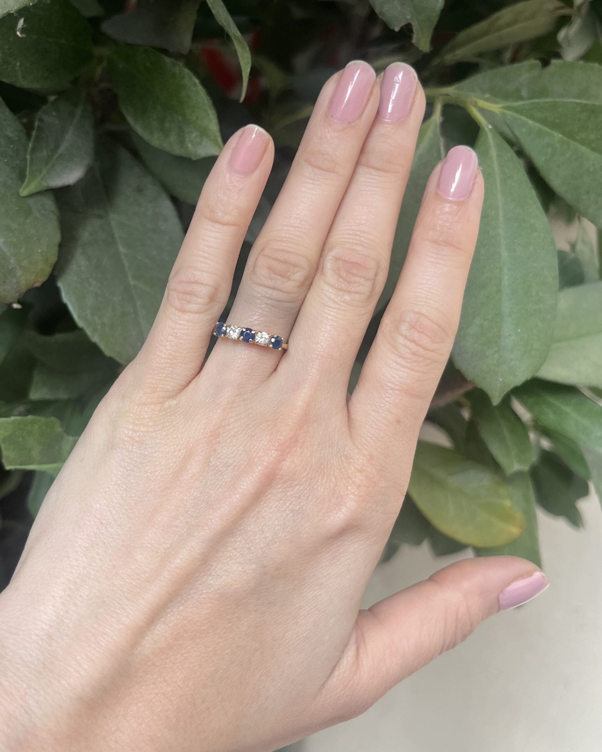 Anillo de río de zafiro y diamantes "Anaïs"