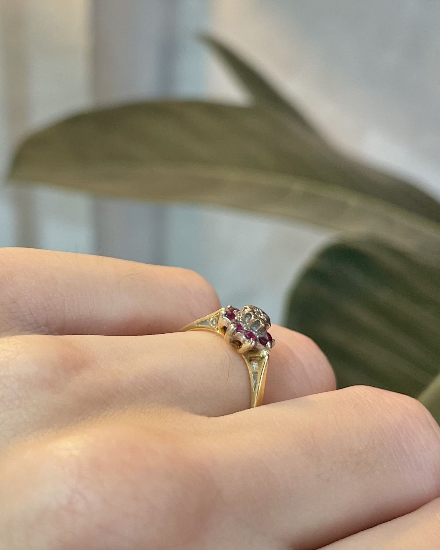 Bague Marguerite Vintage Rubis & Diamant "Rosalyn"