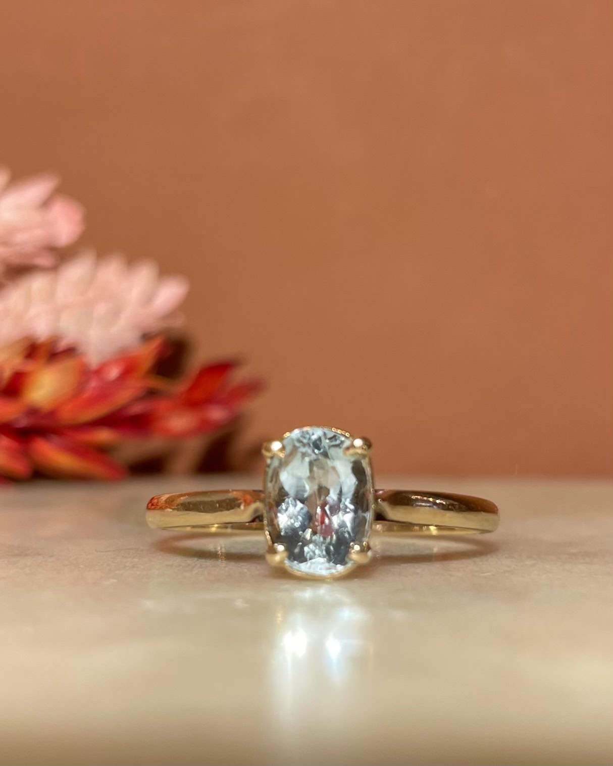 1.10 carat "Jake" Aquamarine Solitaire Ring