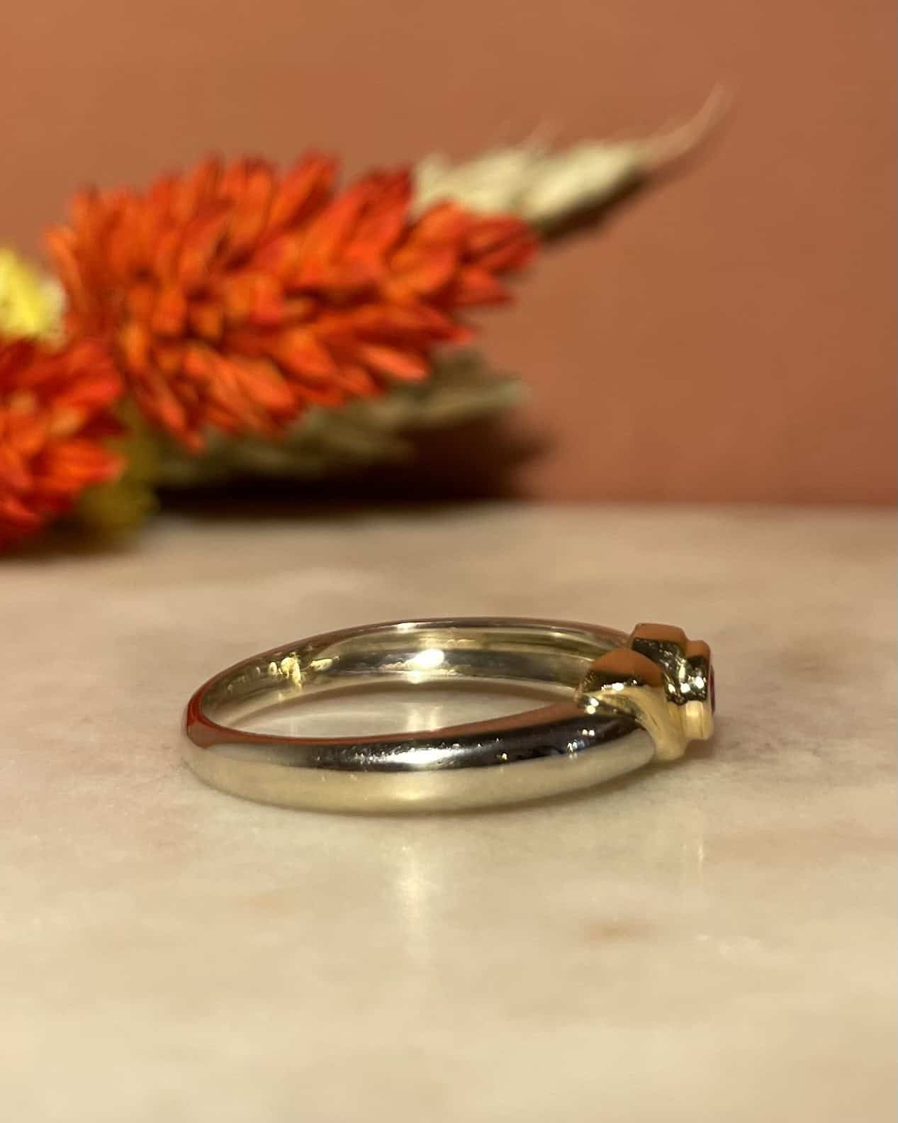 Bague Jonc Rubis deux ors "Sophie"