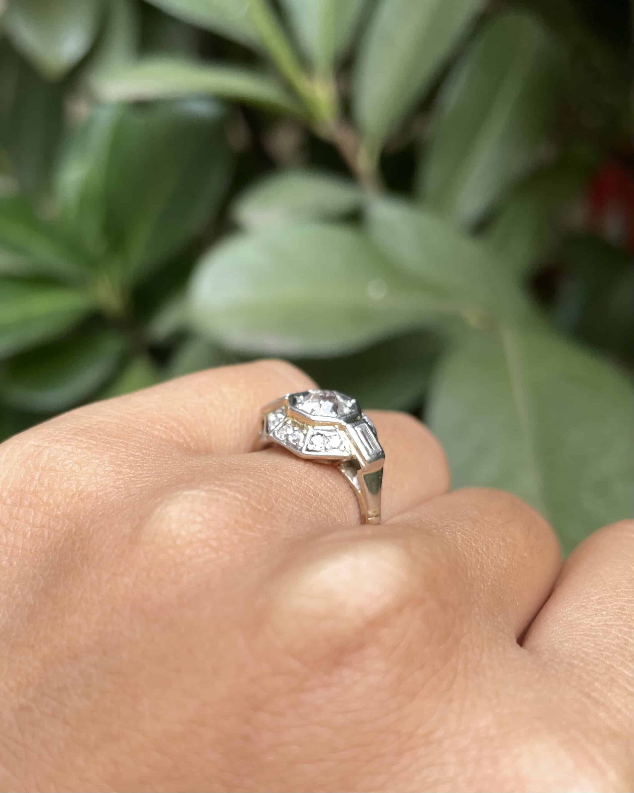Bague Art-déco Diamants 0.92 carat "Lohan"