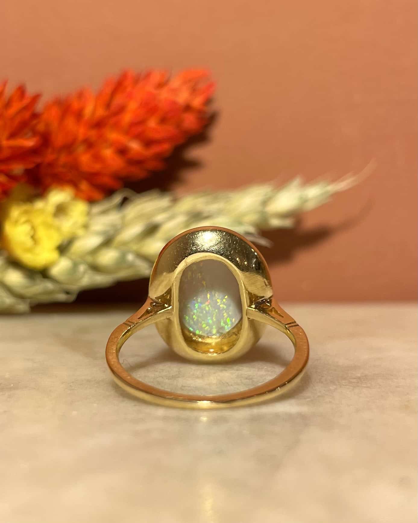 Bague marguerite Opale 2.15 carats & Diamants "Kéloa"