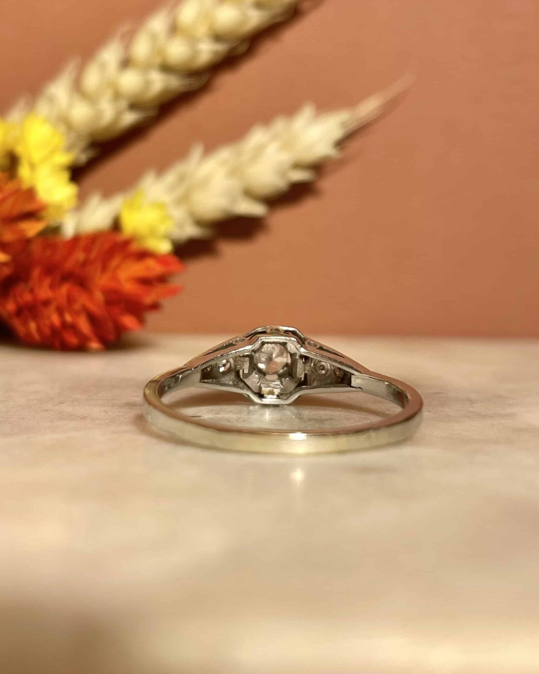 Art Deco Ring Diamonds 0.21 carat "Juniper"