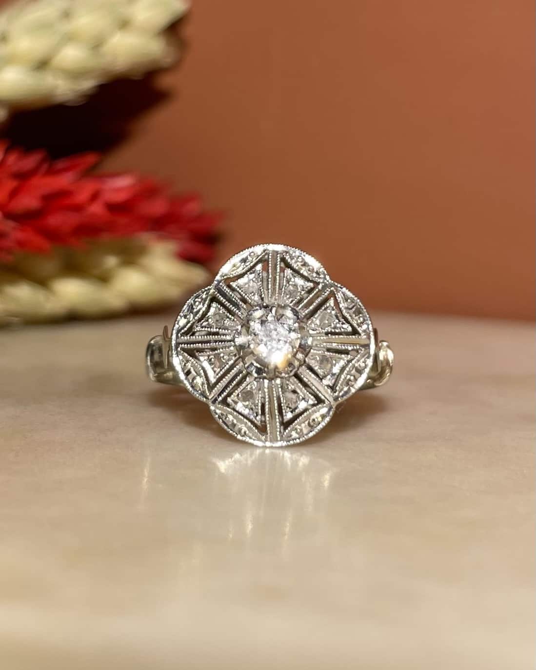 Bague Vintage Bague 1930 Diamant Bague Ancienne Des Années 1930