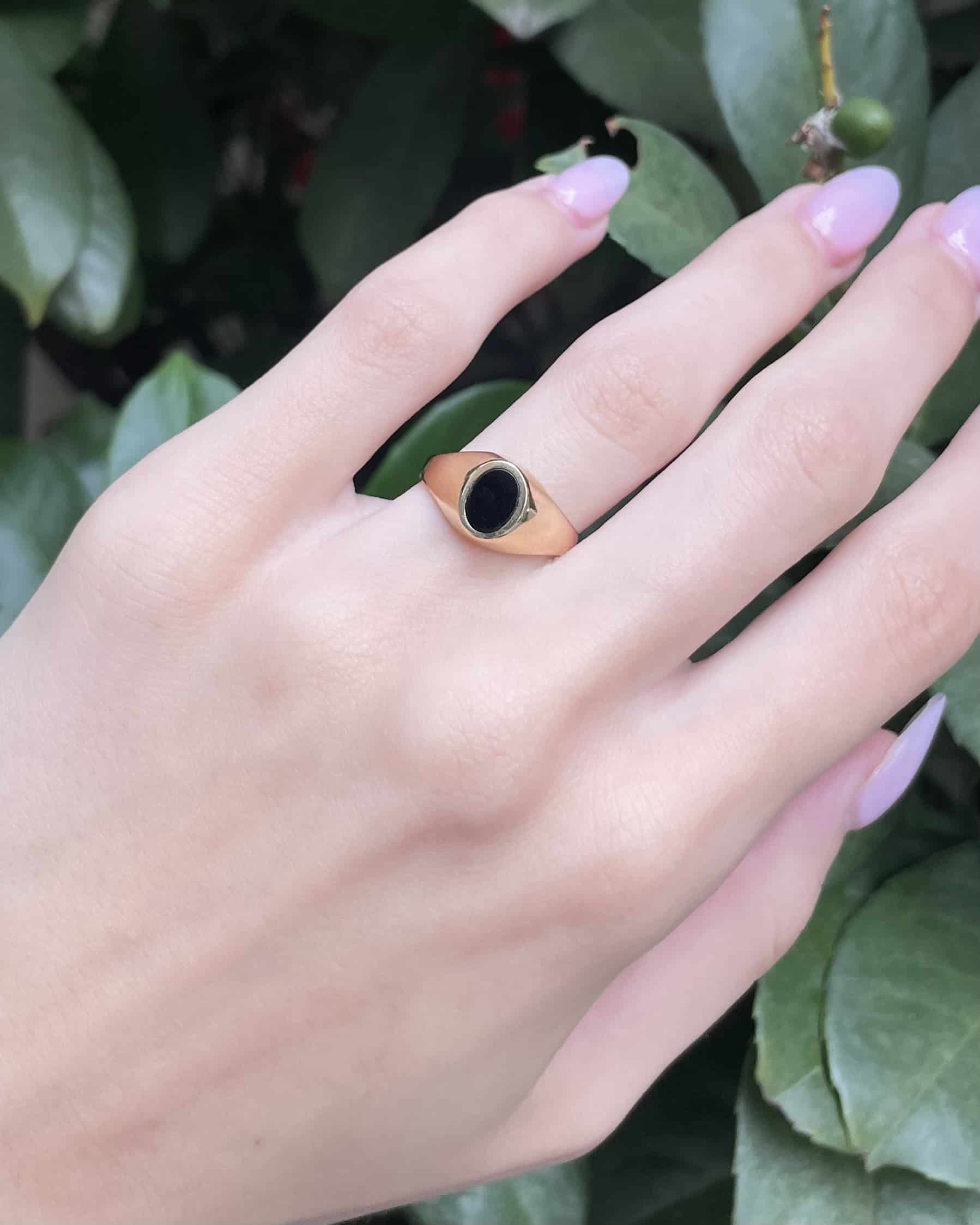 Chevalière vintage Onyx "Lilith"