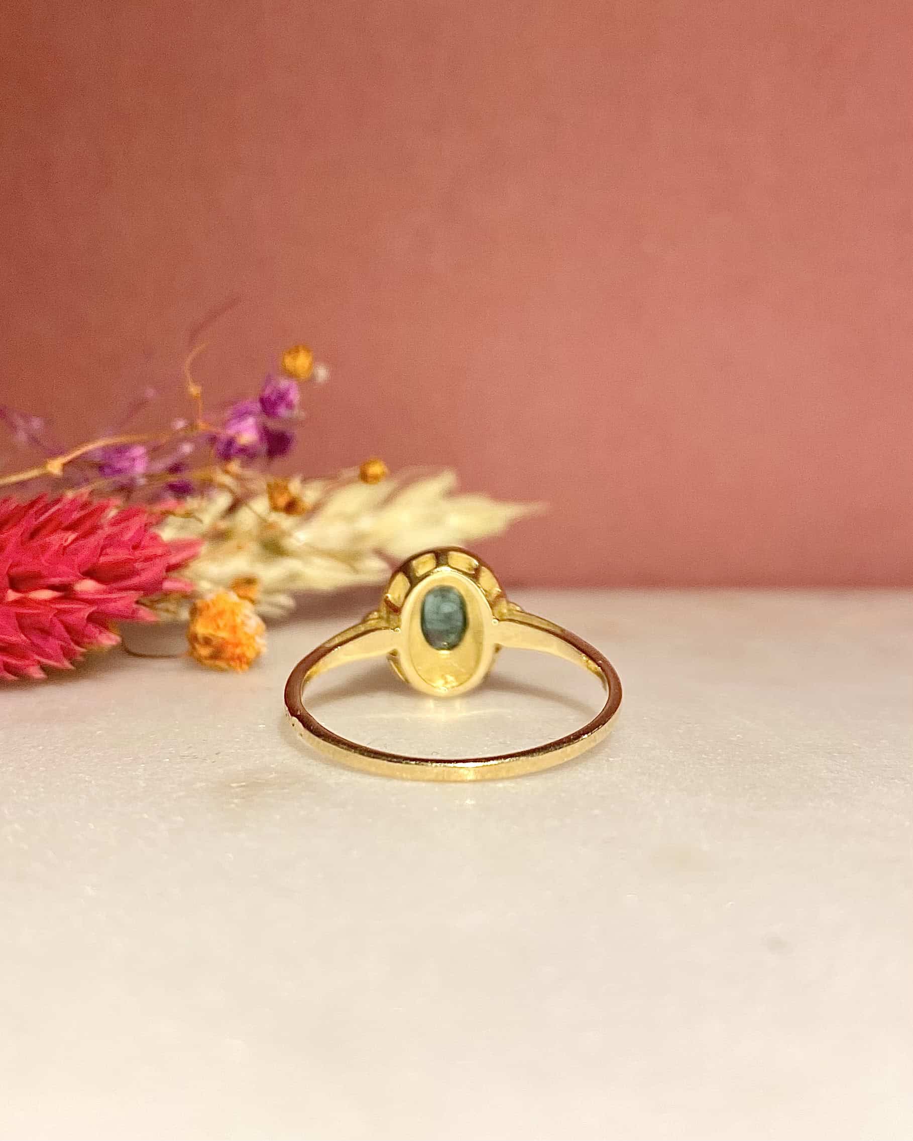 Anillo de esmeralda estilo art déco "Emeline"