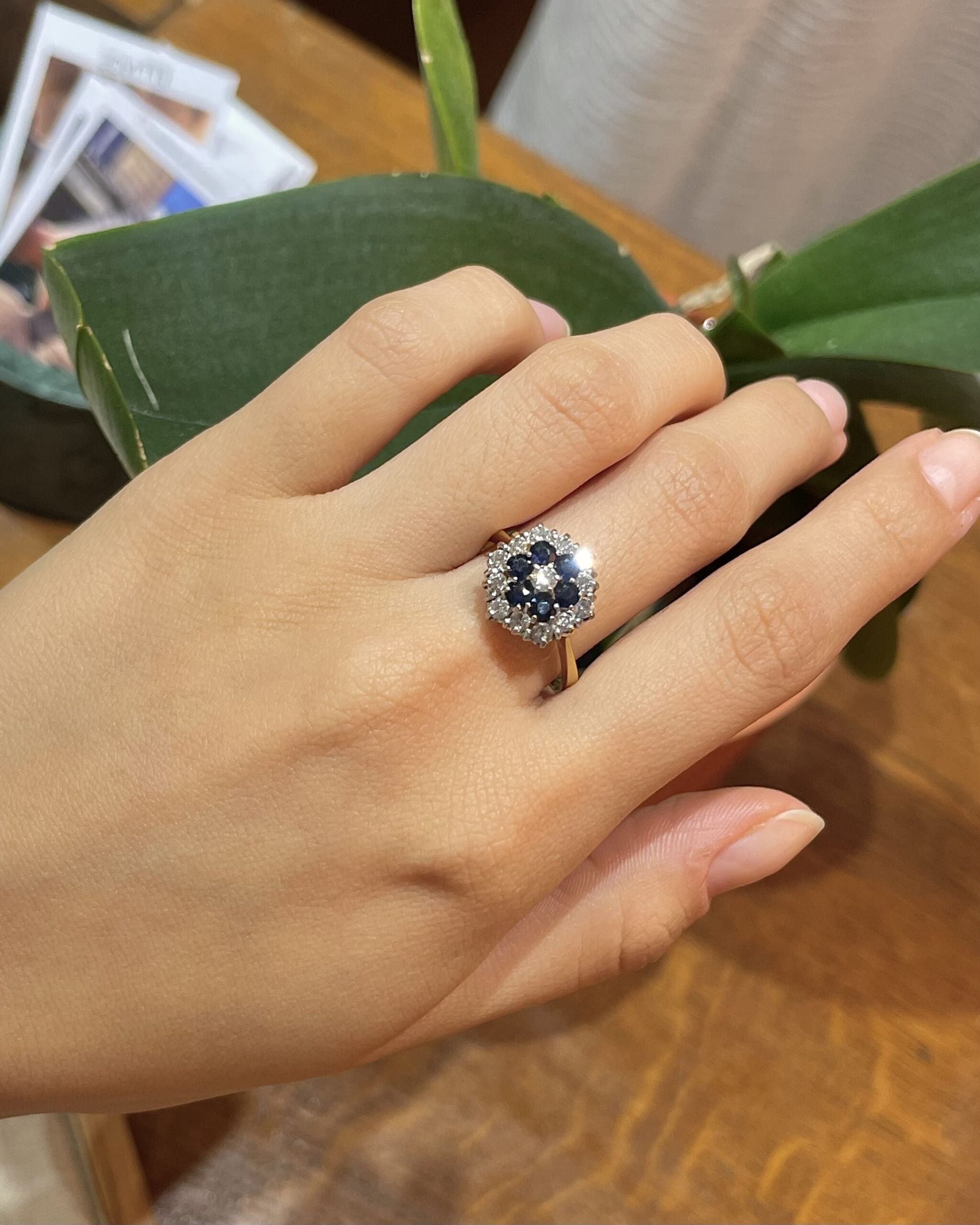 "Giovy" Daisy Sapphire & Diamond Ring