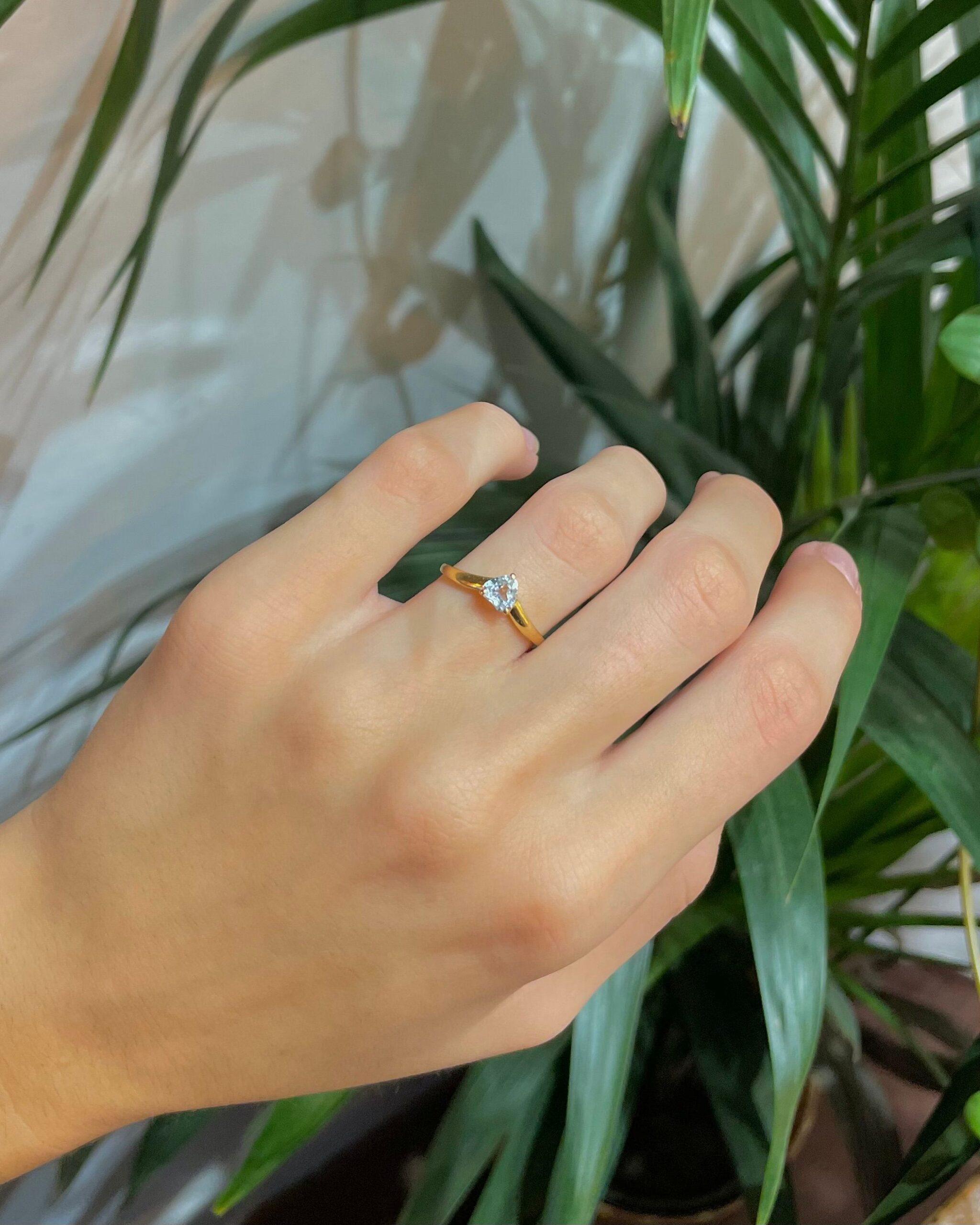 Bague Solitaire Topaze Coeur "Ivy"