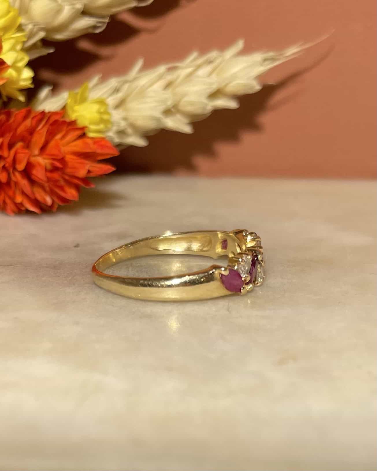 Bague Rivière Rubis & Diamants "Clarita" - Elliade Paris