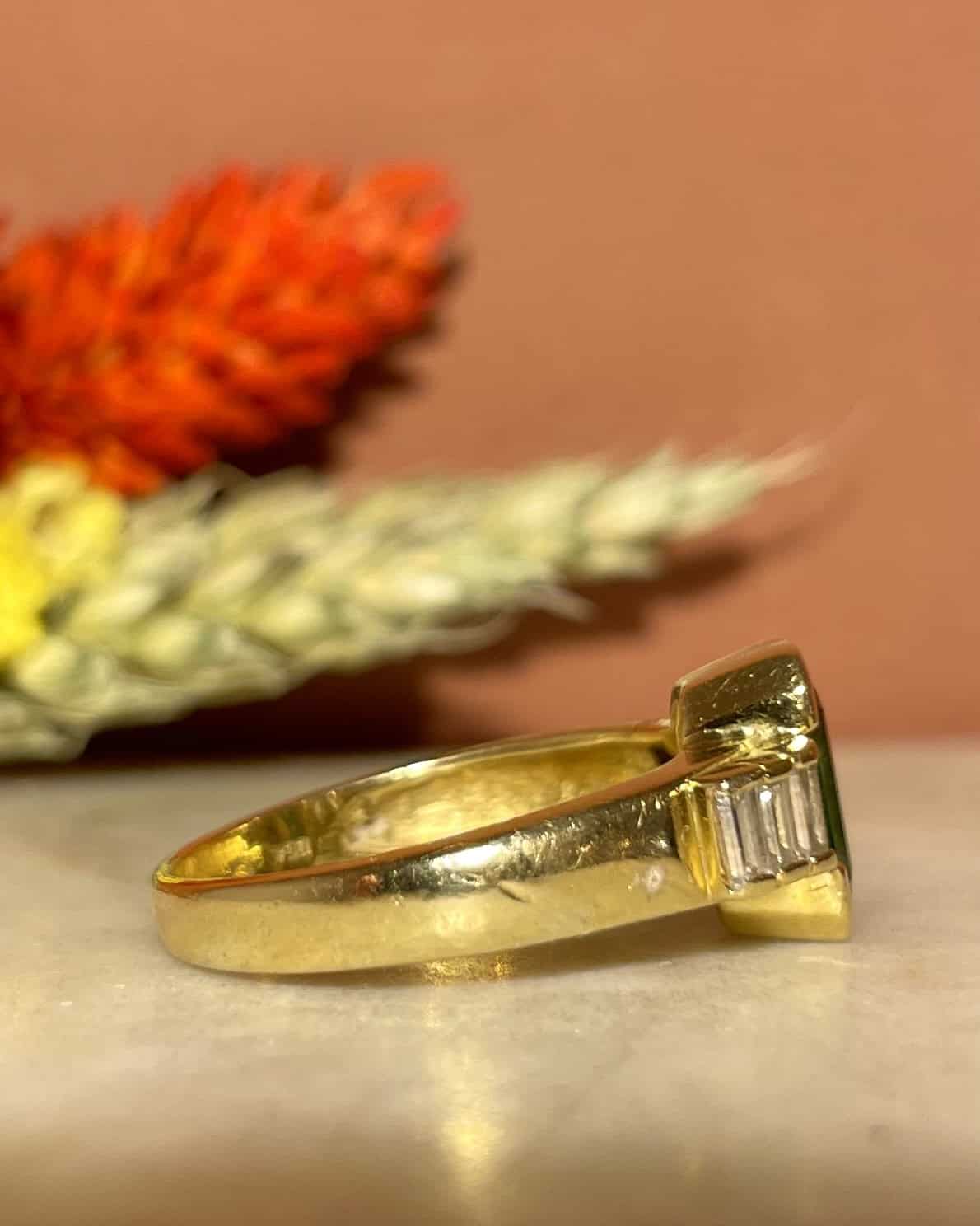 Anillo solitario de turmalina y diamante de 1,40 quilates "Palmyra"