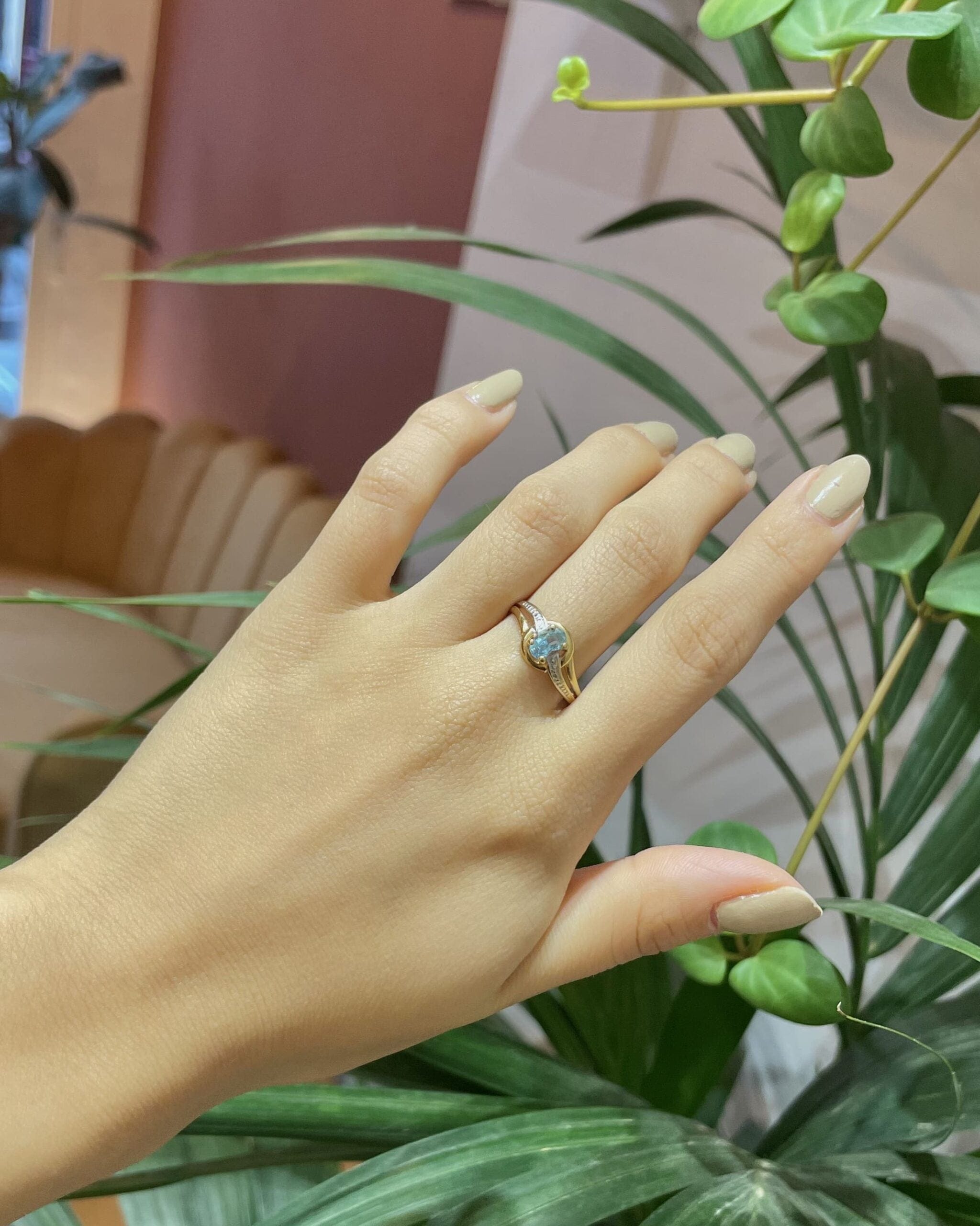 Anillo "Diya" de topacio estilo Art Déco