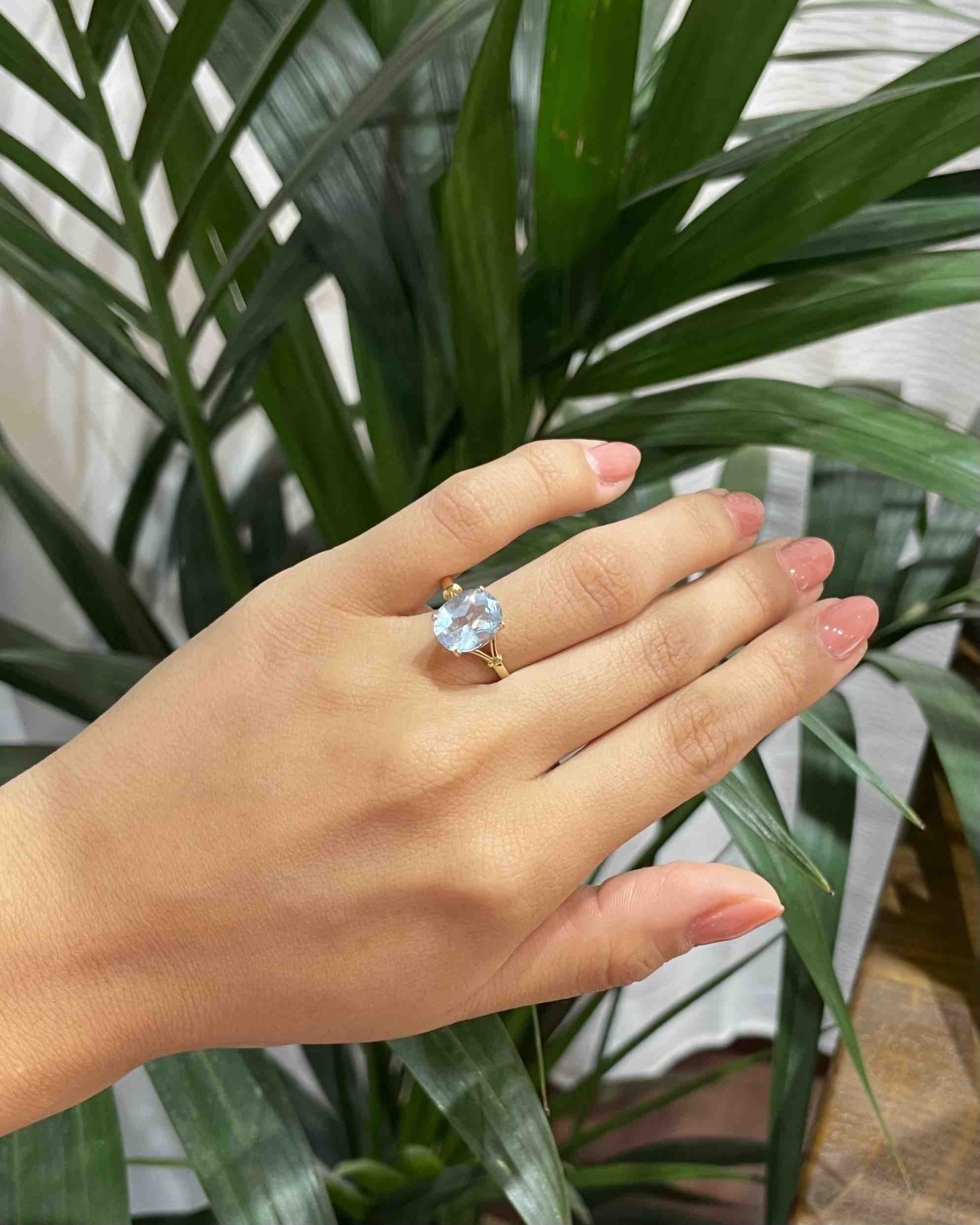 Bague Solitaire Topaze 3 carats "Cataleya"