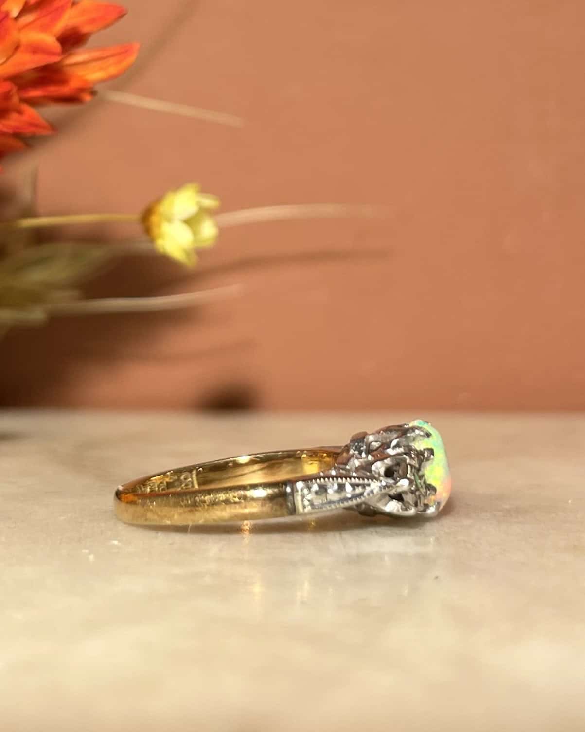 Opal & Diamond Trilogy Ring "Tanaïs"