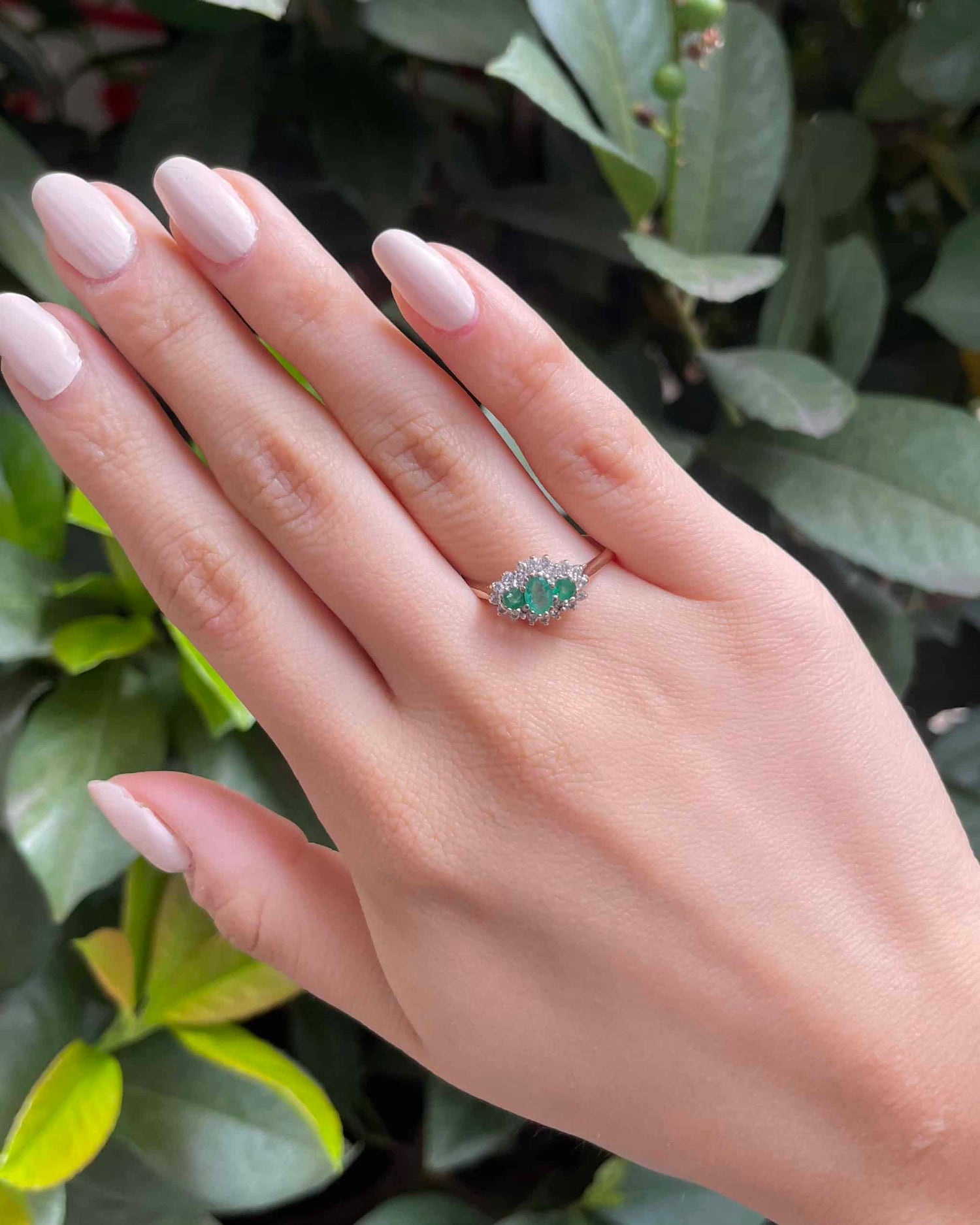 Bague Trilogie Emeraudes & 20 Diamants "Goldie"