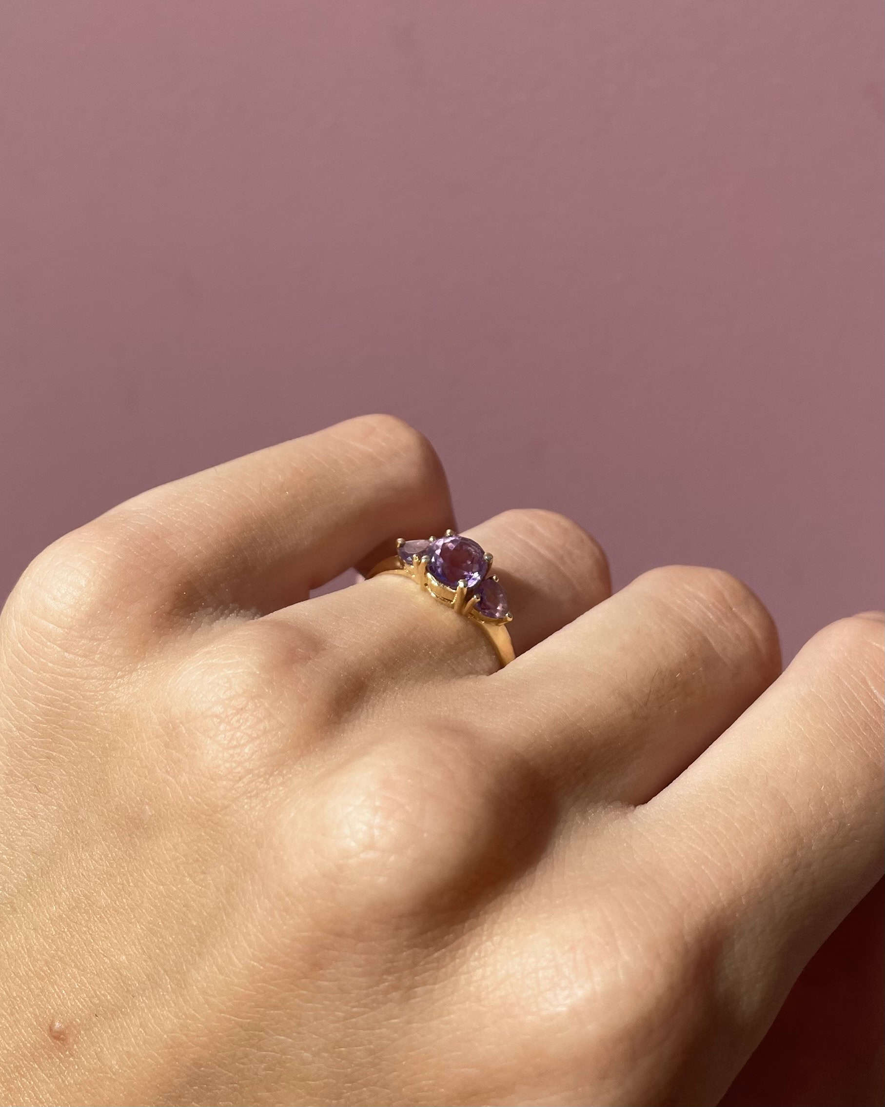 Bague Trilogie Améthystes 1.10 carat "Leyna"
