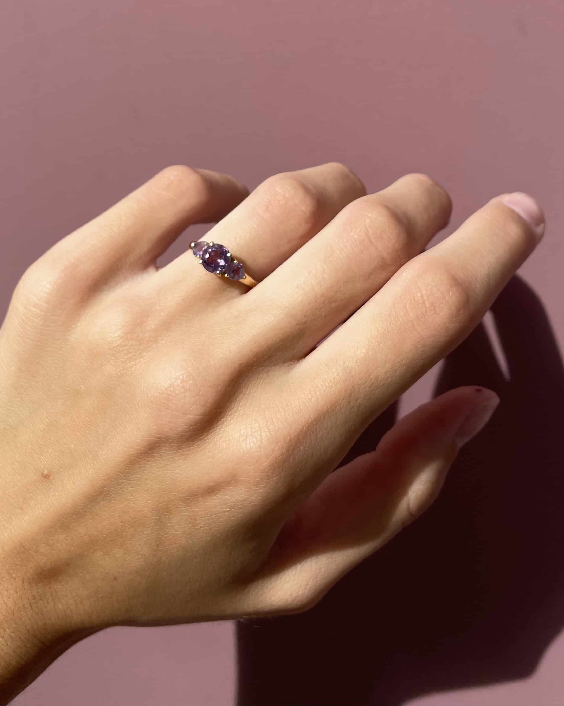 Bague Trilogie Améthystes 1.10 carat "Leyna"