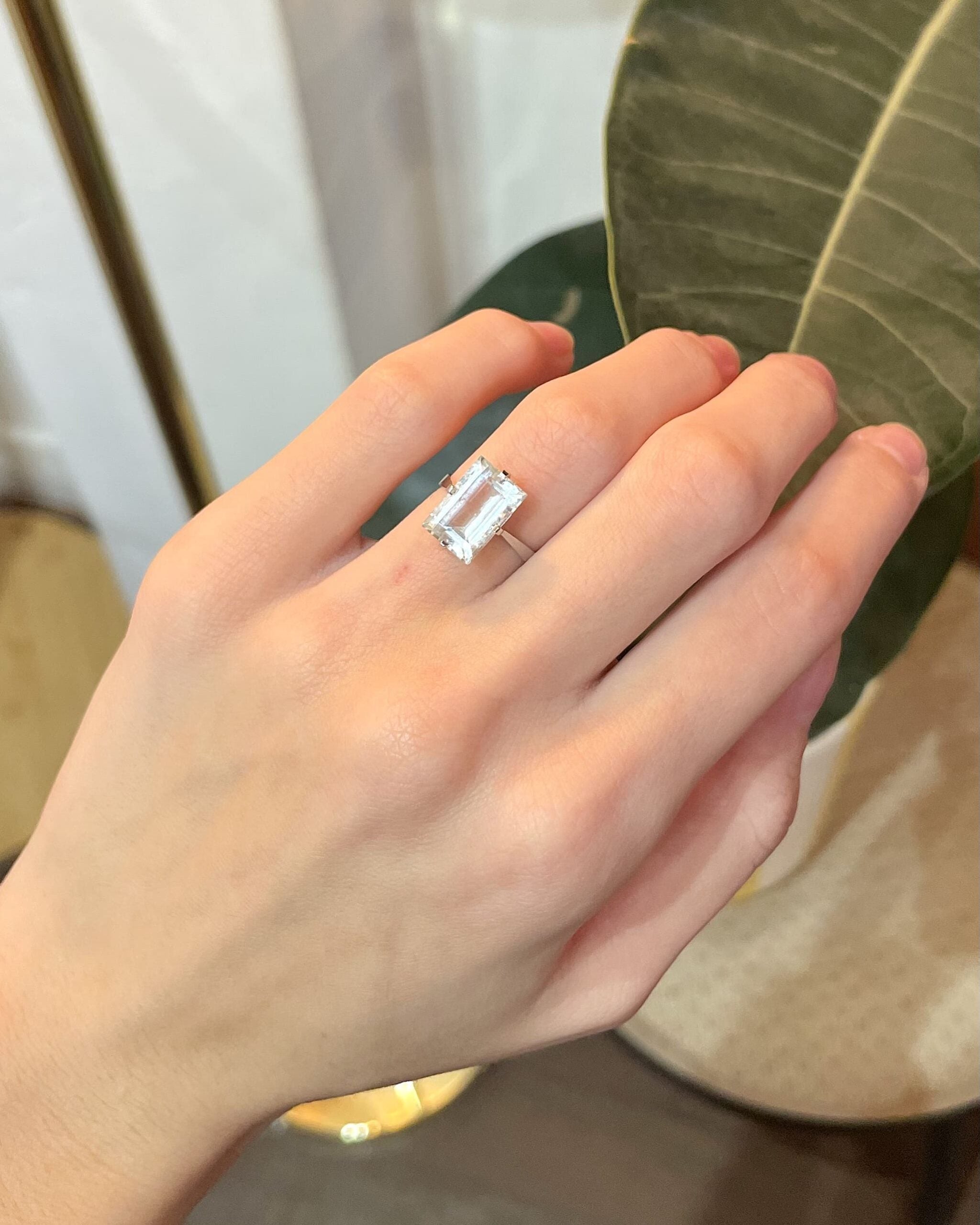 Anillo de cóctel "Christina" con aguamarina de 3,50 quilates