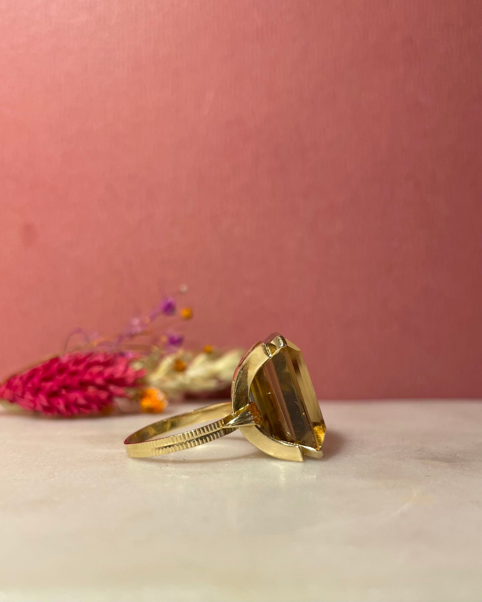 12.40 Carat Citrine Cocktail Ring "Terelle"