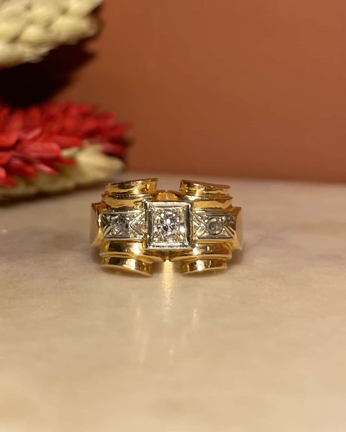 Bague Tank Vintage Diamants "Gabriella"