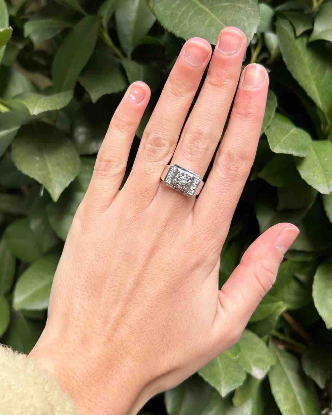 Anillo de tanque de diamantes vintage "Athénaïs"