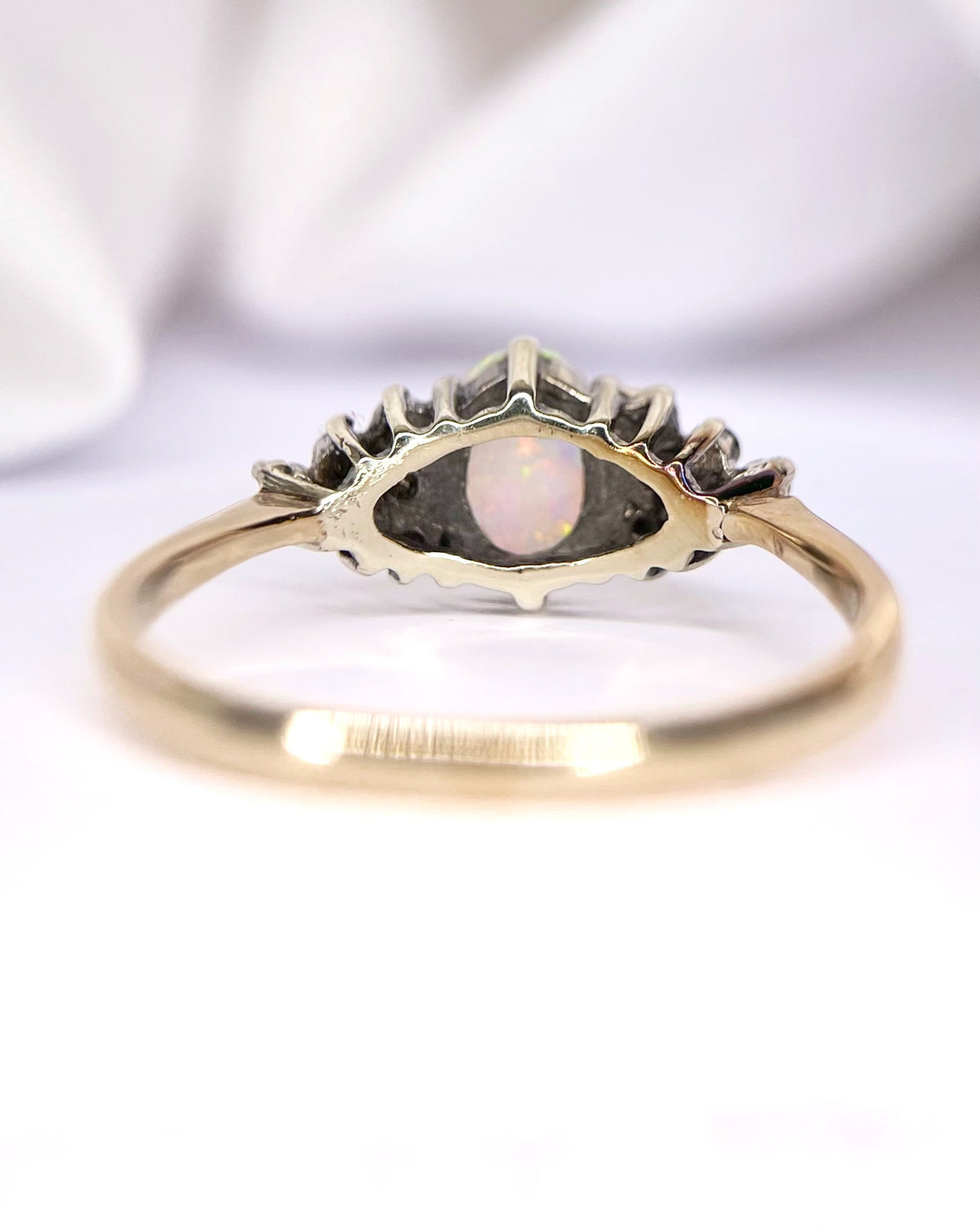 Anillo trilogía de ópalo y diamantes «Léonie»
