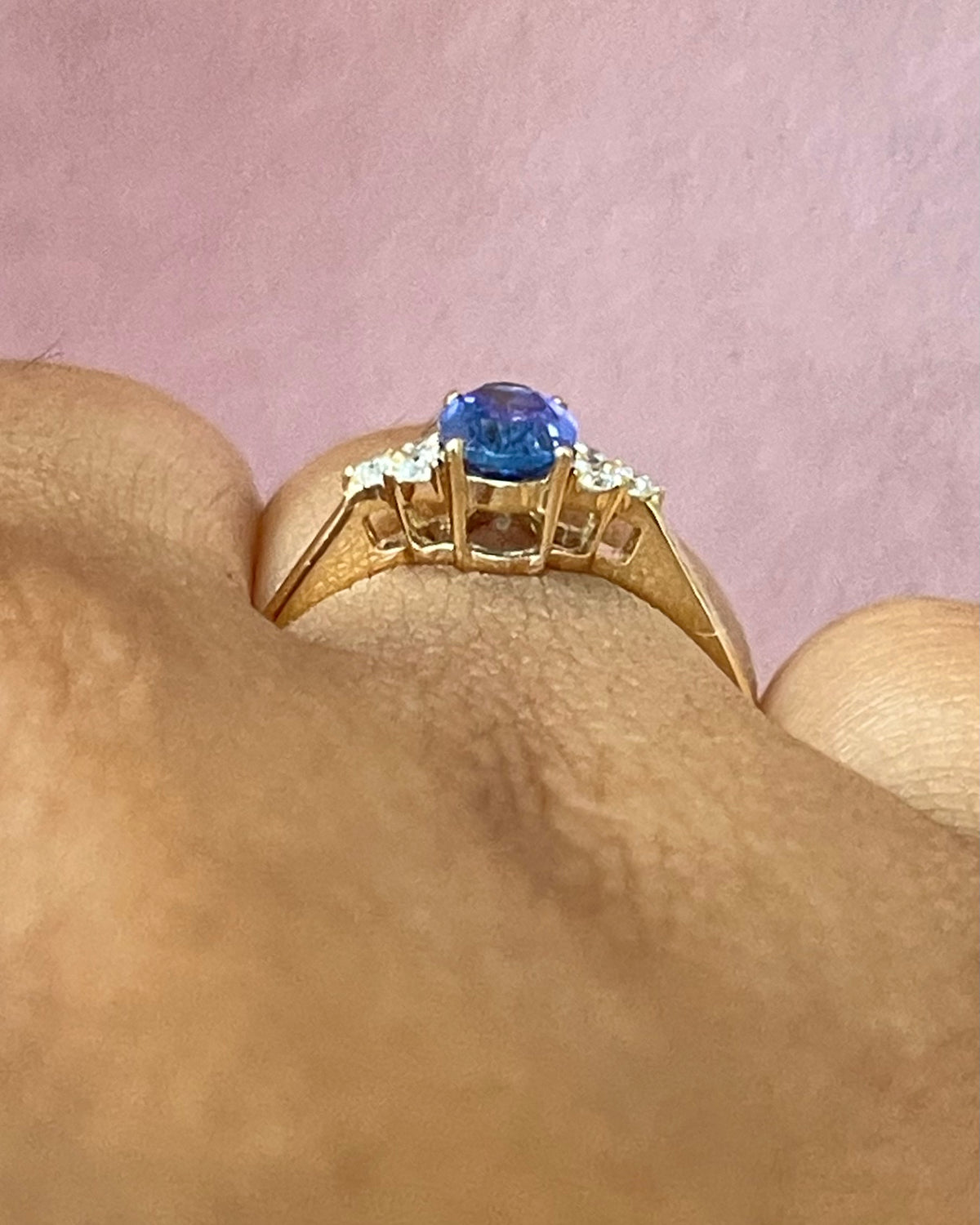 Bague Trilogie Saphir 0.75 carat & Diamants "Lison"