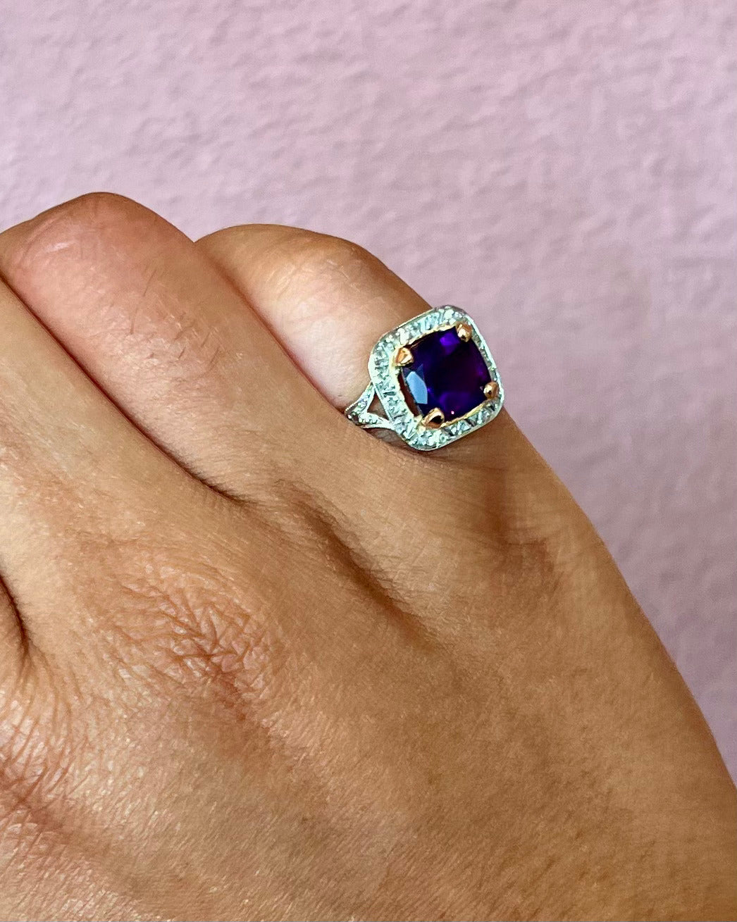 Bague Art-Déco Améthyste 2.50 carats & Diamants "Elia"