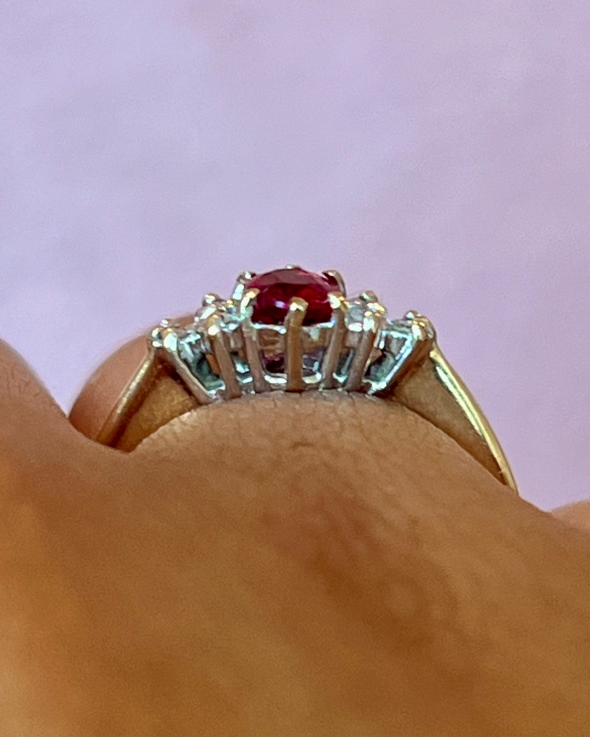 Bague Trilogie Tourmaline Rubellite & Diamants "Clarine"