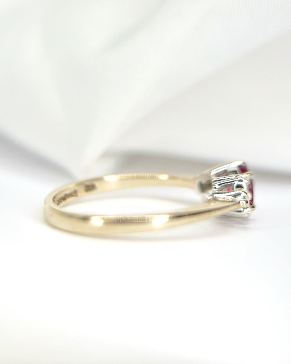 Bague Trilogie Tourmaline Rubellite & Diamants "Clarine"