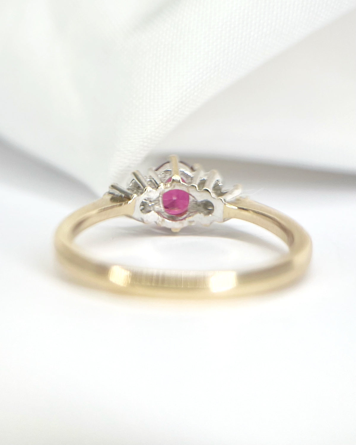 Bague Trilogie Tourmaline Rubellite & Diamants "Clarine"