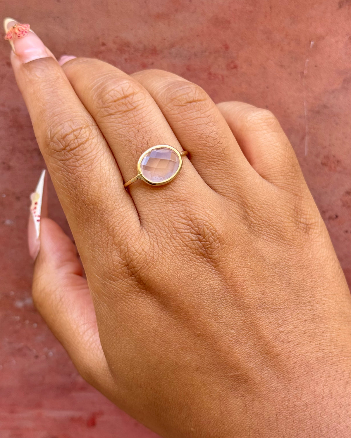Bague Cocktail Quartz Rose 3.30 carats "Elsa"