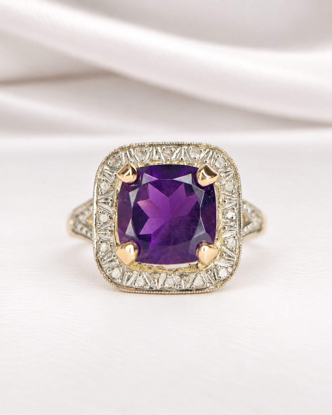 Bague Art-Déco Améthyste 2.50 carats & Diamants "Elia"