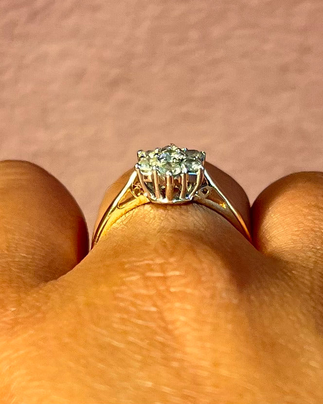 0.49-carat Diamond Daisy Ring & Gold "Sylviane"