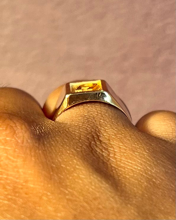 Anillo sello de oro amarillo de 18 quilates 2,69g "Alphonse"