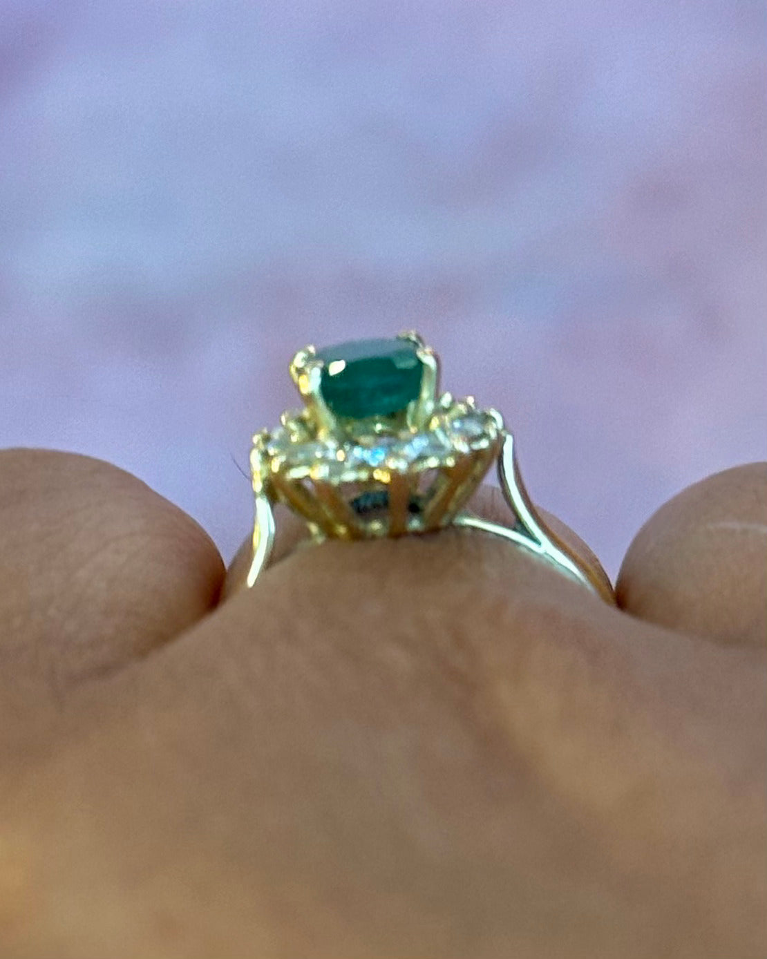 Bague Marguerite Émeraude 0.87 carat & Diamants 0.36 carat "Justine"