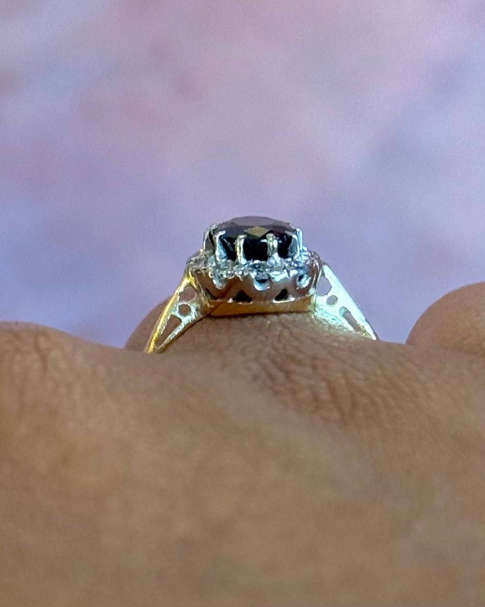 Bague Marguerite Saphir 1.40 carat & Diamants 0.25 carat "Tiffaine"