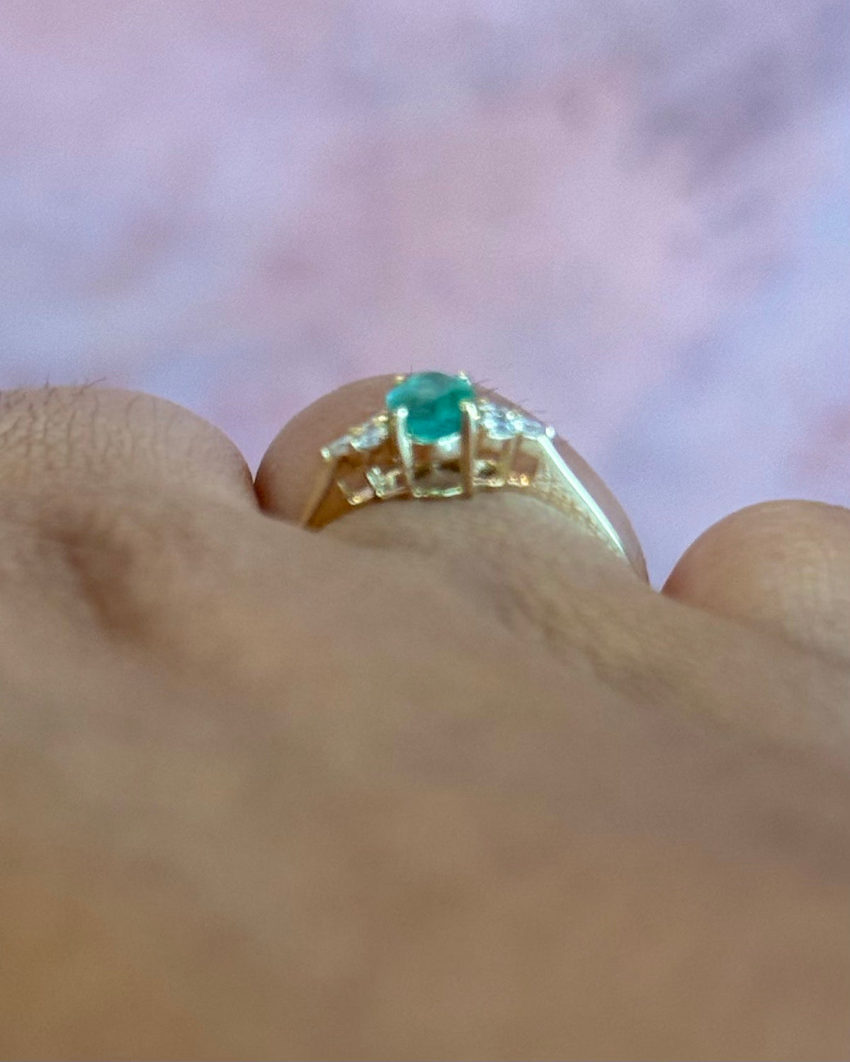 Bague Trilogie Émeraude 0.55 carat & Diamants "Nadine"