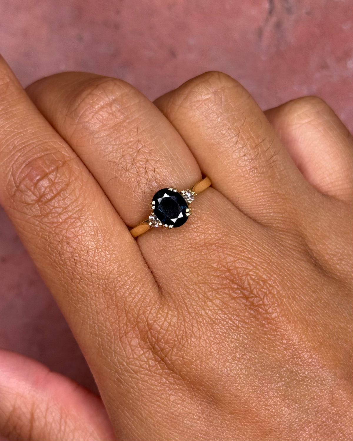 1.63-carat Sapphire and Diamond Trilogy Ring "Mireille"