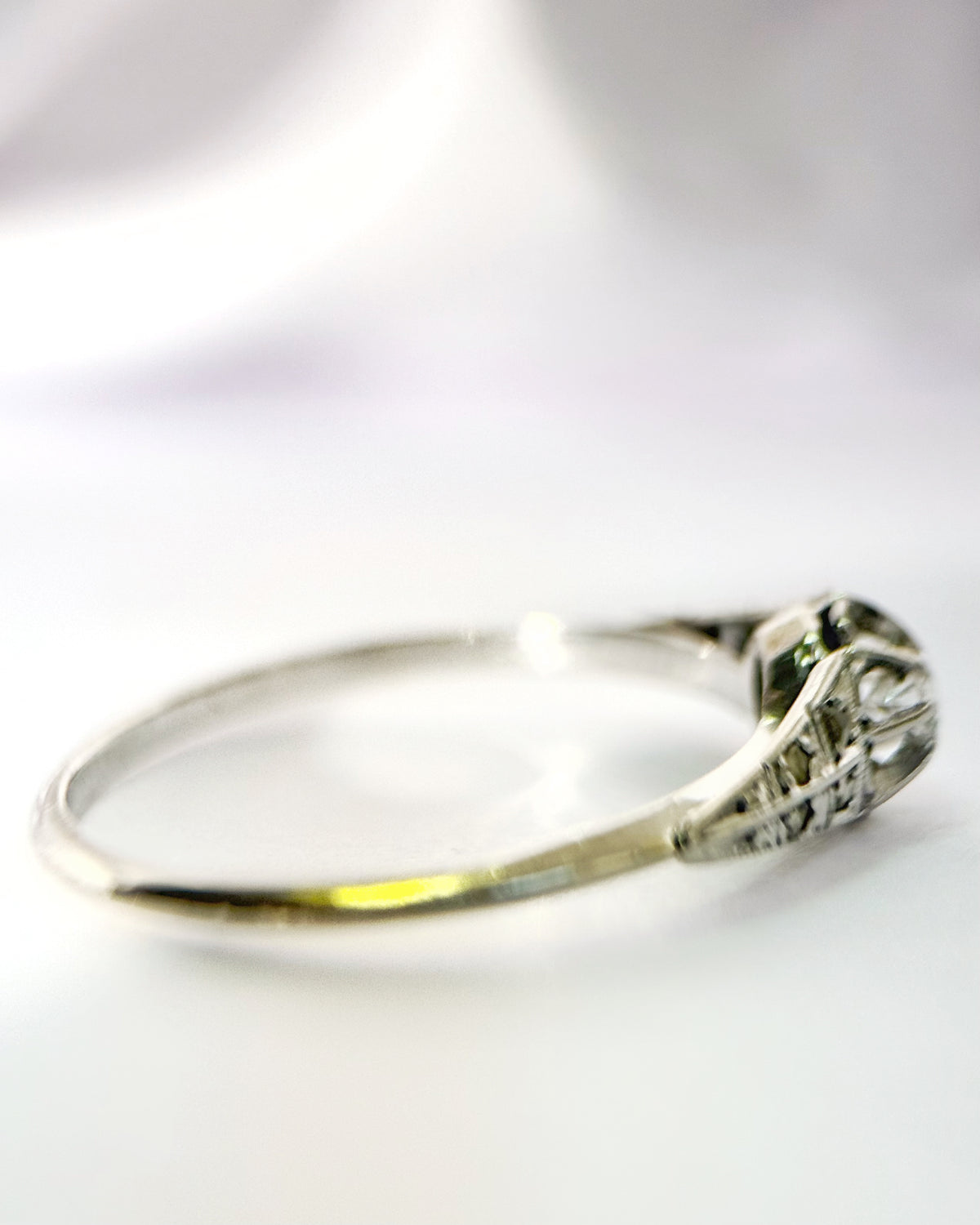 Bague Art-Déco Diamants Or & Platine "Aimée"