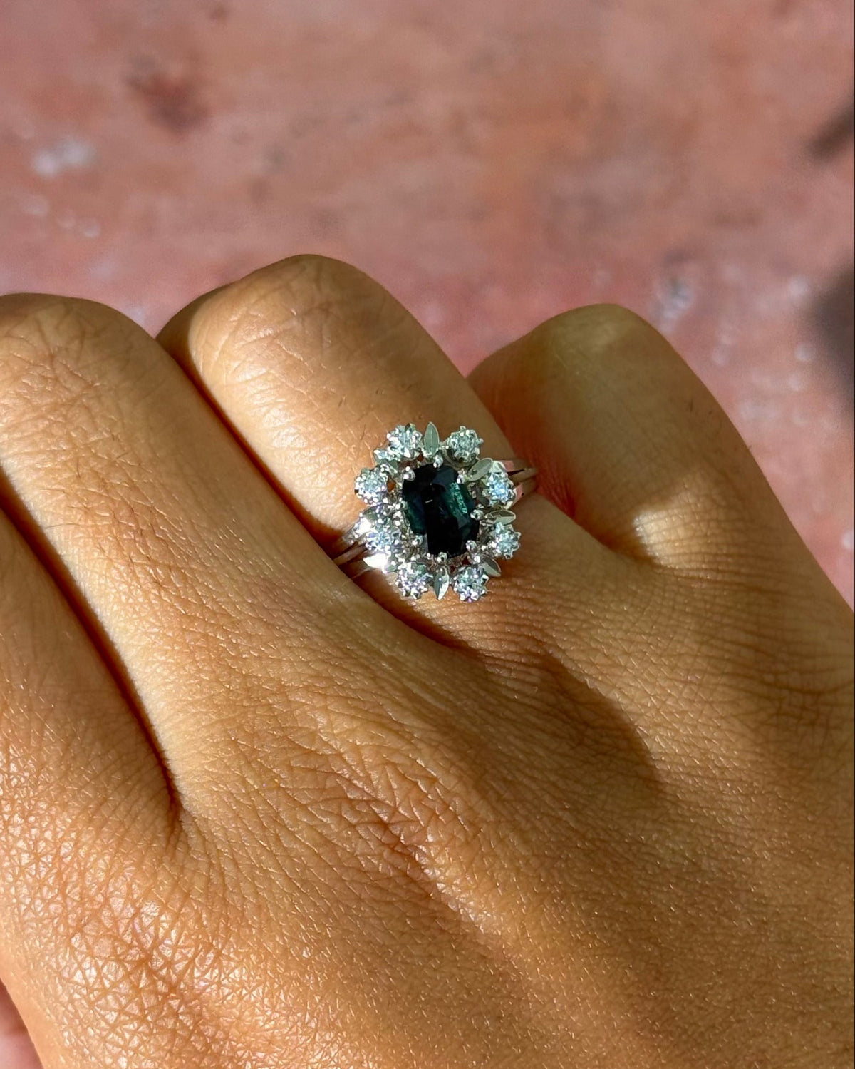Bague Marguerite Saphir 1.20 carat & Diamants "Julienne"