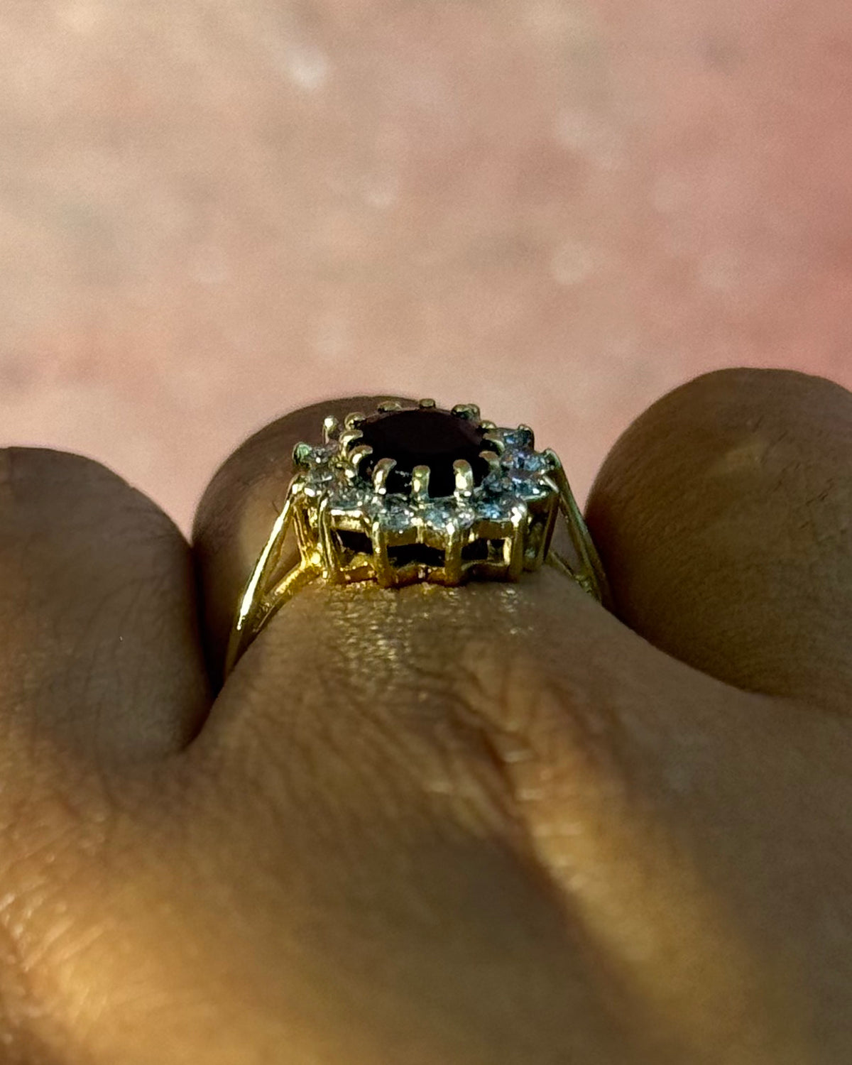 Bague Marguerite Saphir 1.30 carat & Diamants "Bernadette"