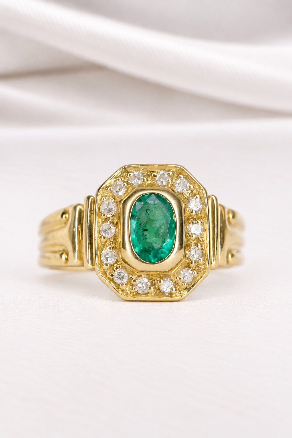 Bague Art-Déco Émeraude & Diamants "Eden"