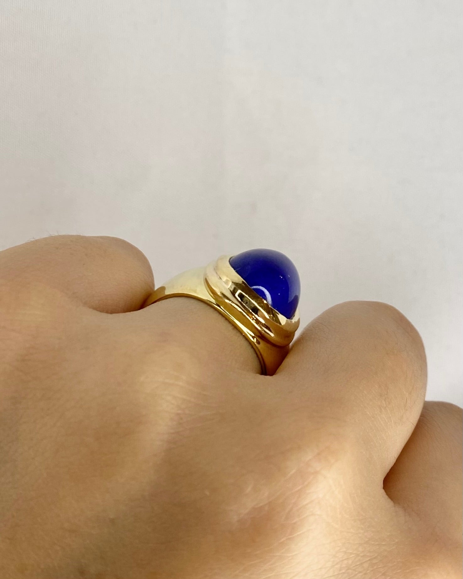 Bague Jonc Lapis-Lazuli 7.50 carats & Or Jaune 10 g "Lucia"