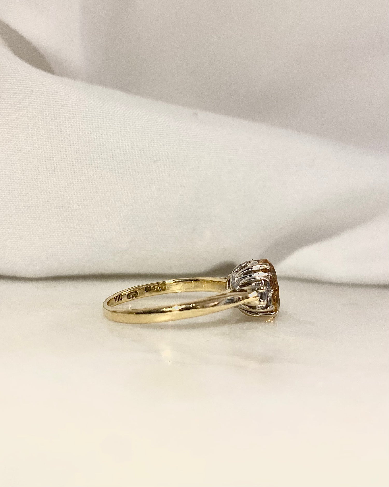 Bague Trilogie Citrine 1 carat & Diamants "Isaure"