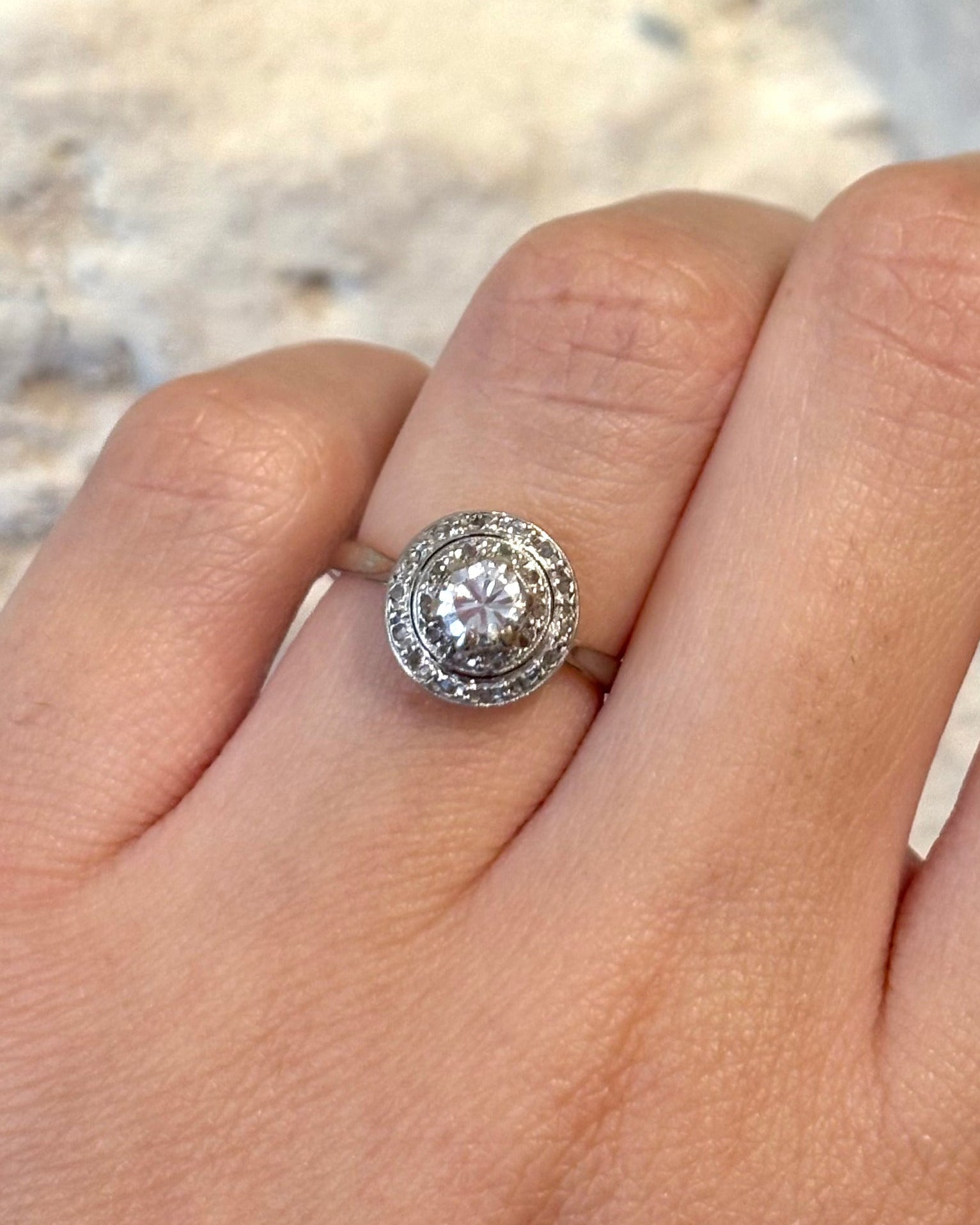 Bague Art-Déco Diamants 0.44 carat "Léna" - Elliade Paris