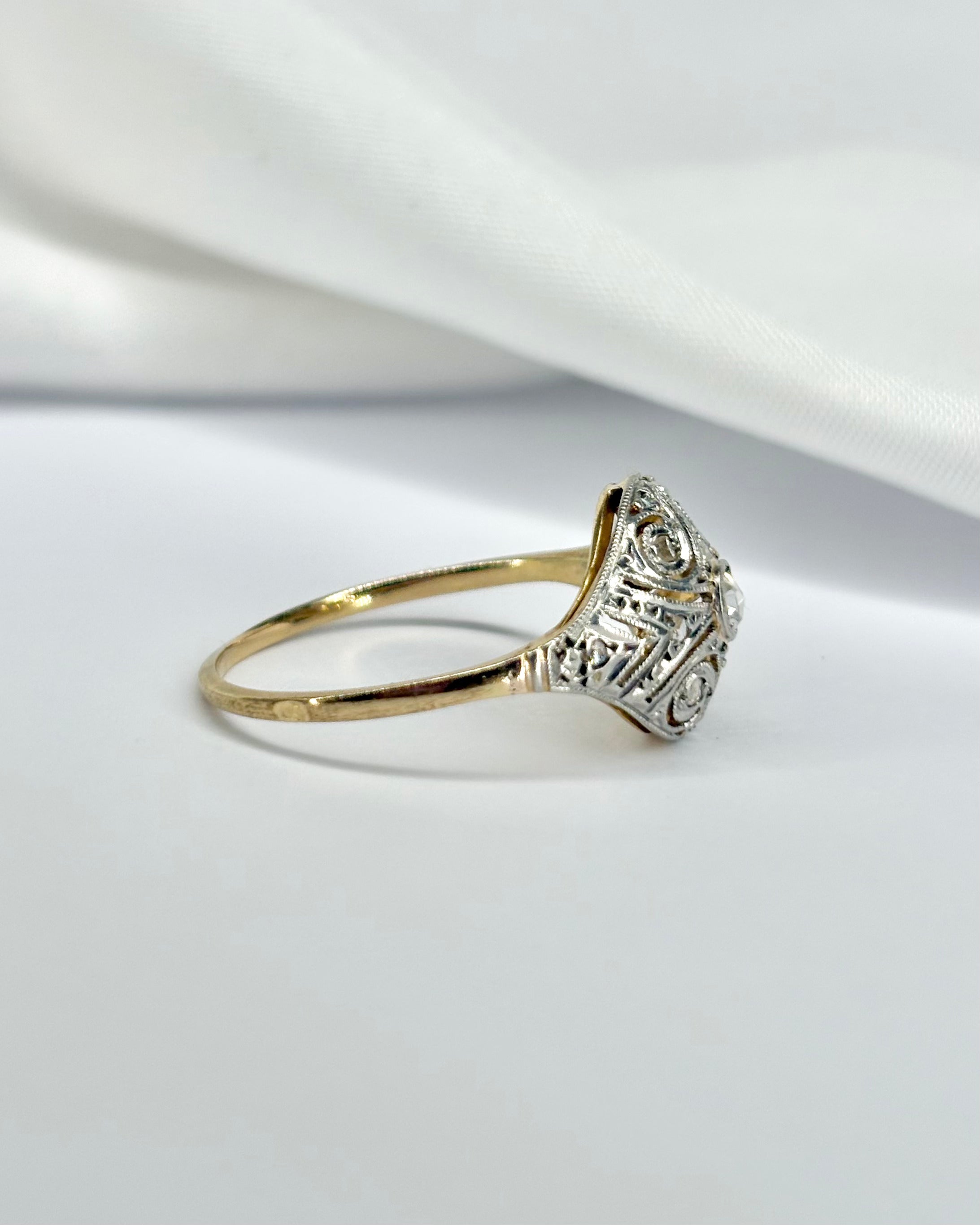 Bague Dôme Art Déco Diamants "Paloma" - Elliade Paris