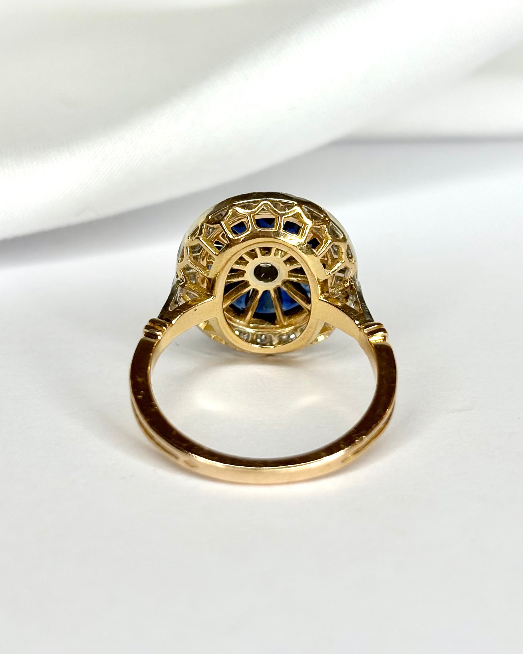 Art Deco Ring Sapphires 1.34 carat & Diamonds 0.63 carat "Zoé"