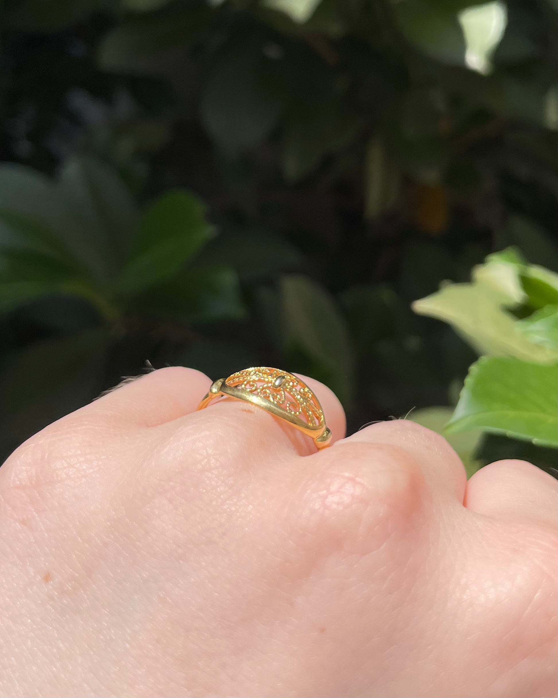 Bague Filigrane Or Jaune 9 Carats "Cléophée"