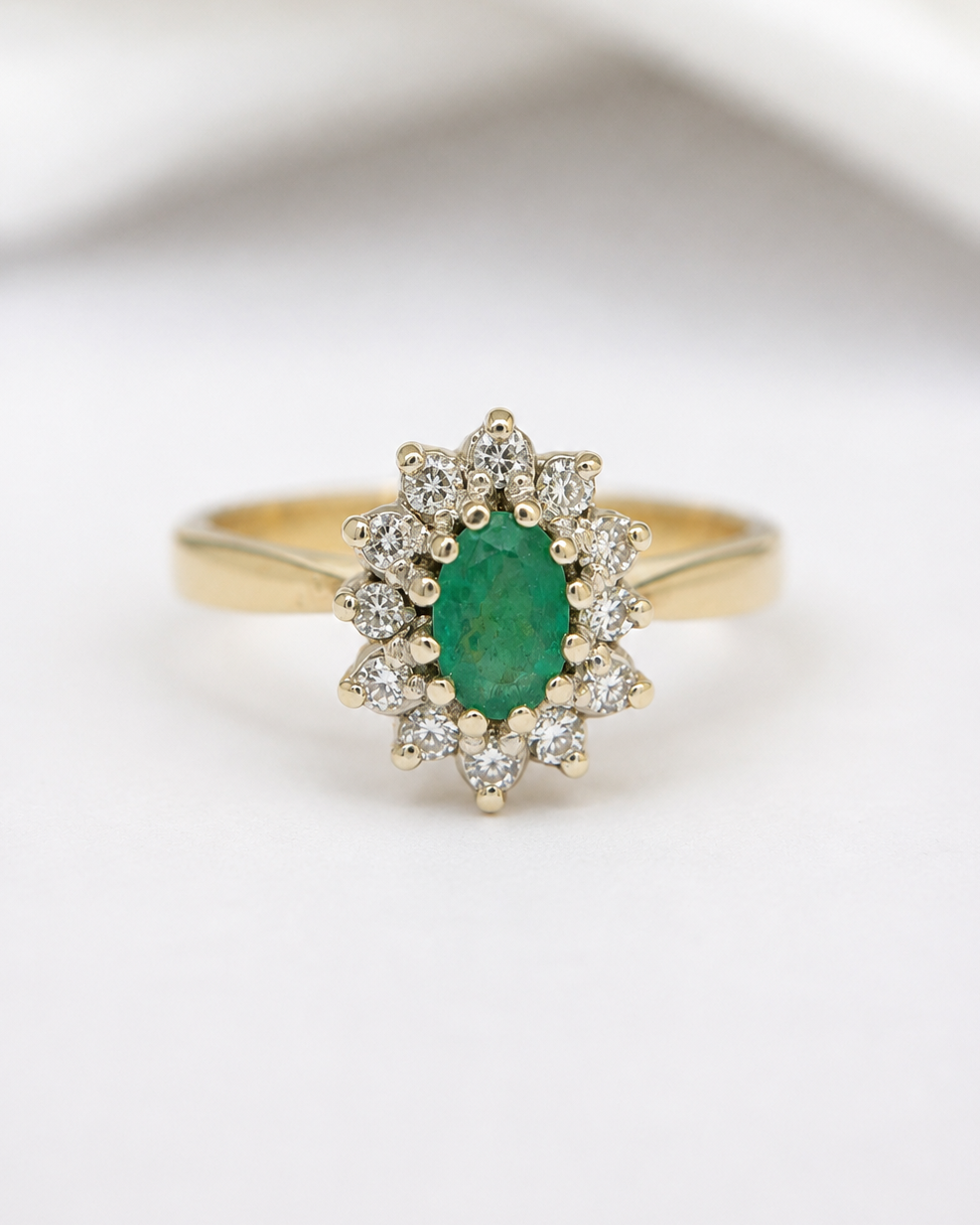 Bague Marguerite Émeraude & Diamants "Simone"